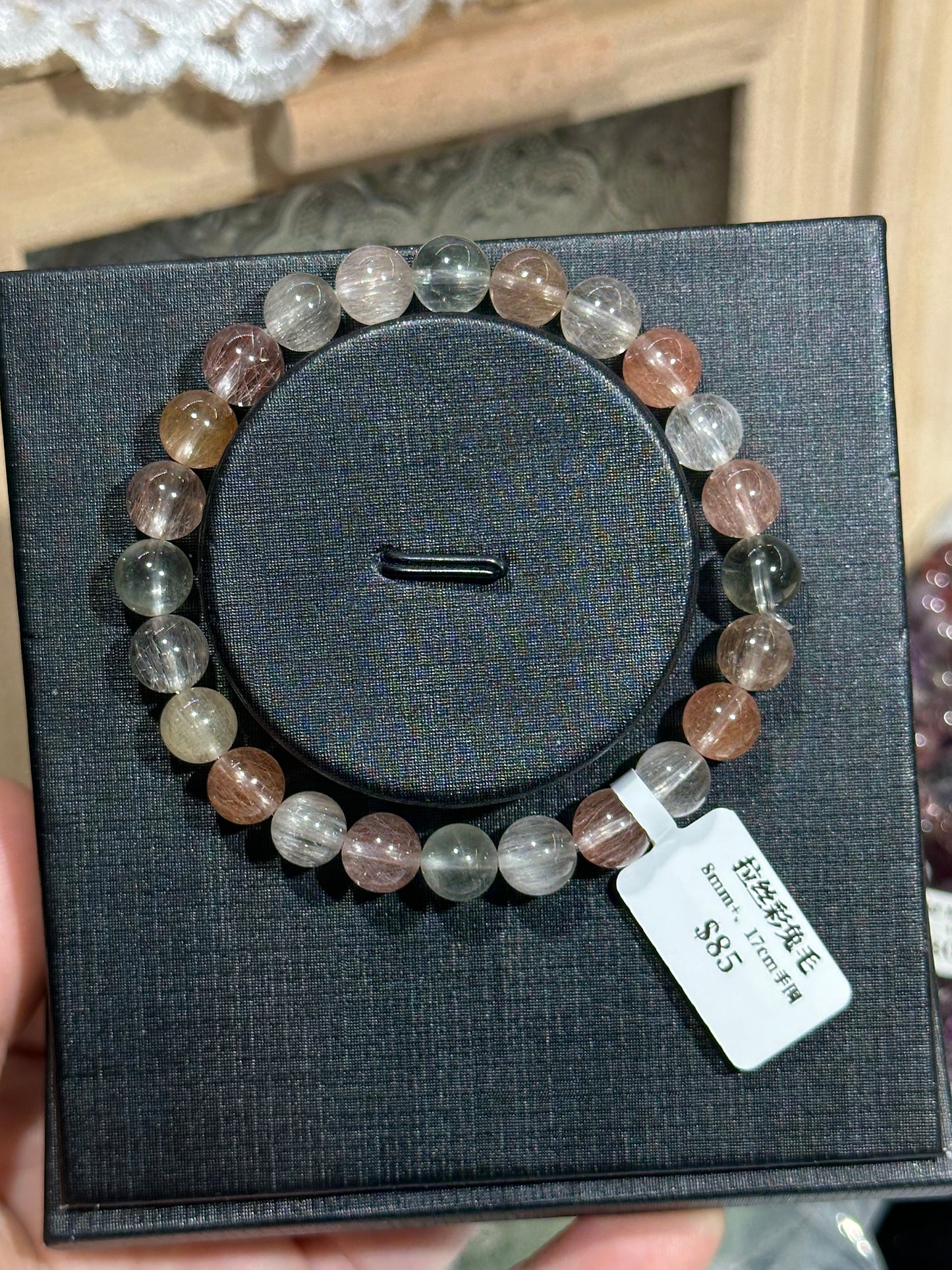 Brushed colored rabbit fur crystal