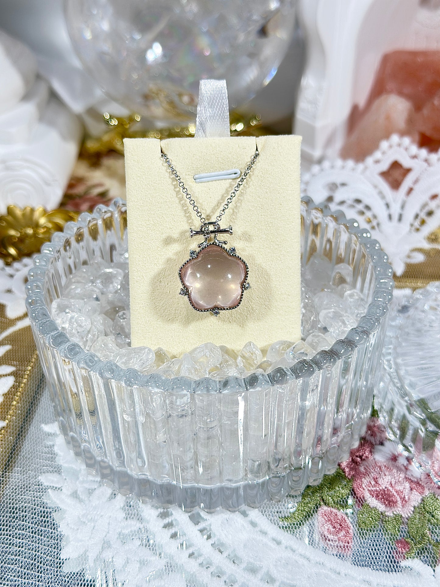 Rose Quartz Star Necklace S925 Silver