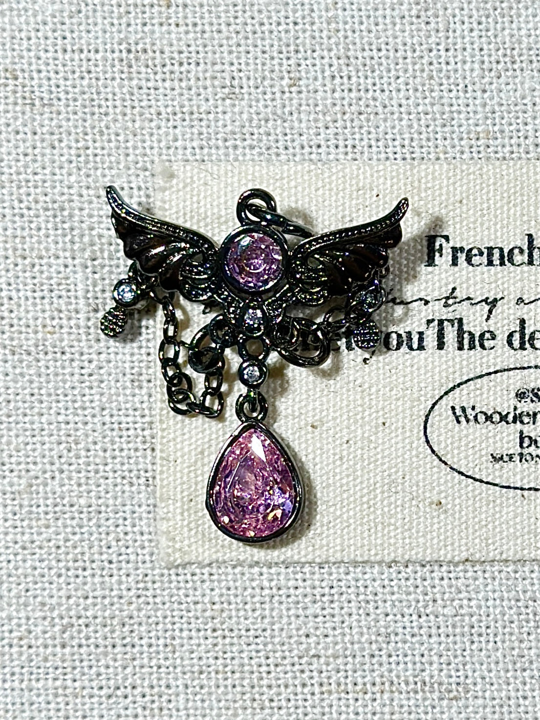 Gun black pink zircon wings