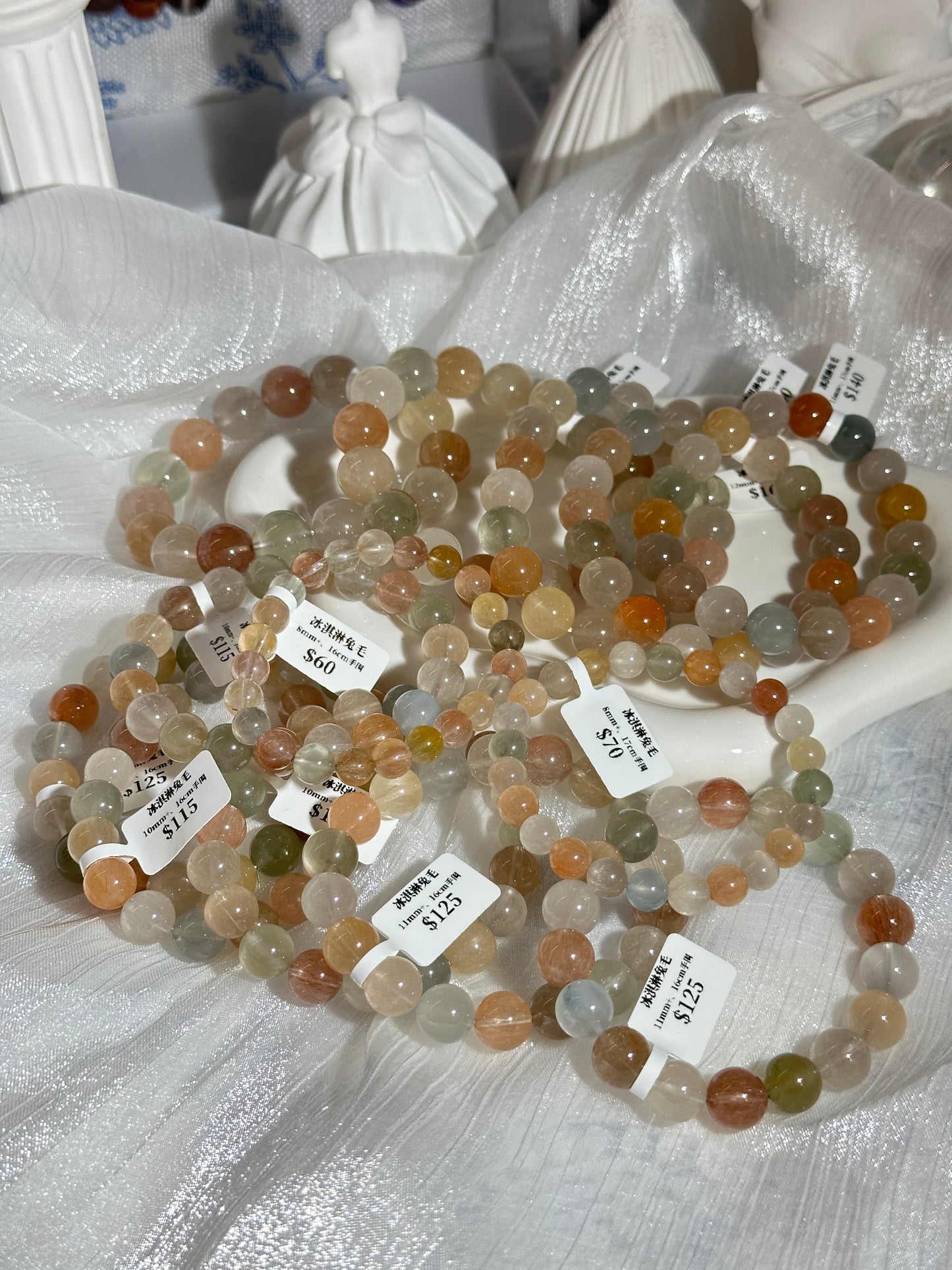 Ice cream colored rabbit fur crystal