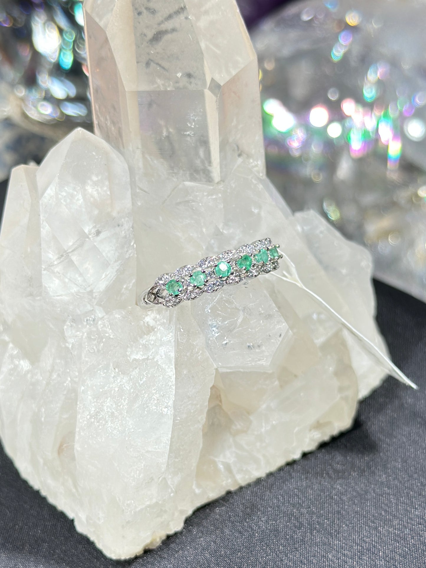 Green Emerald S925 Silver Ring