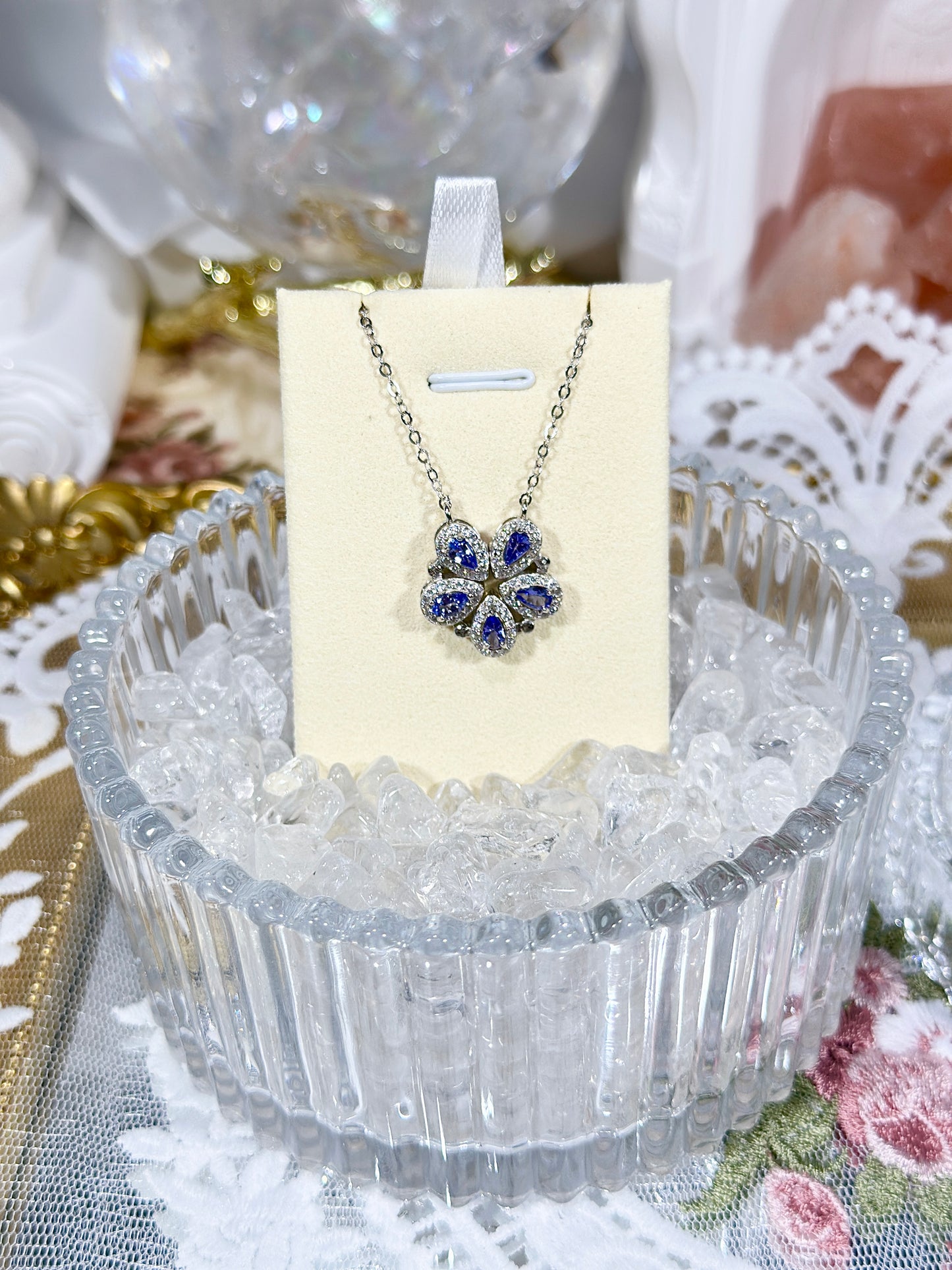 Tanzanite magnetic necklace S925 silver