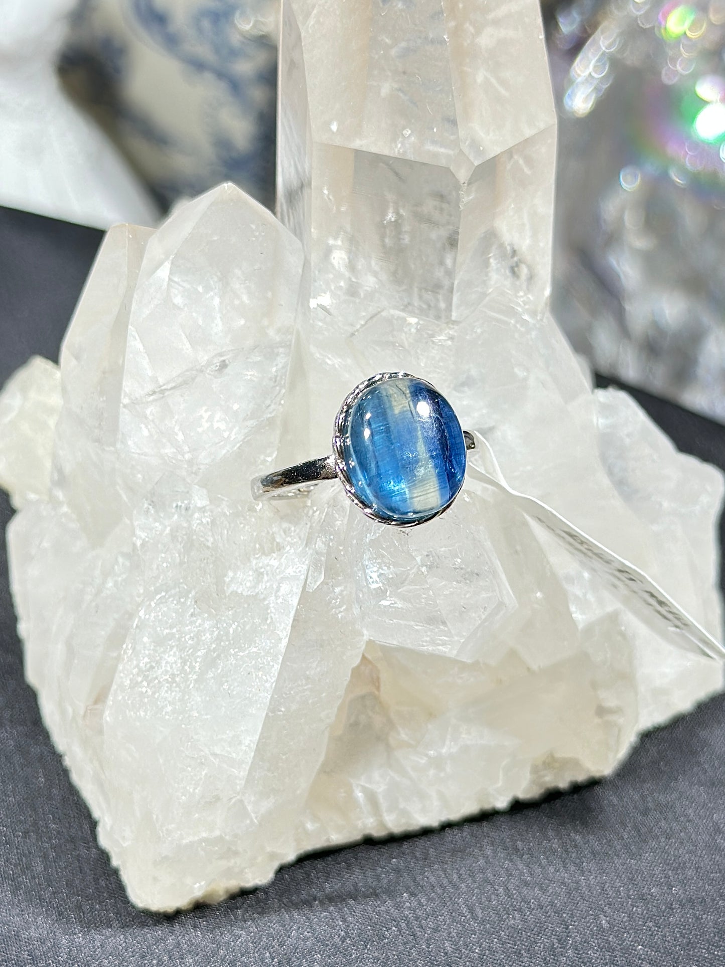 蓝晶石S925银戒指