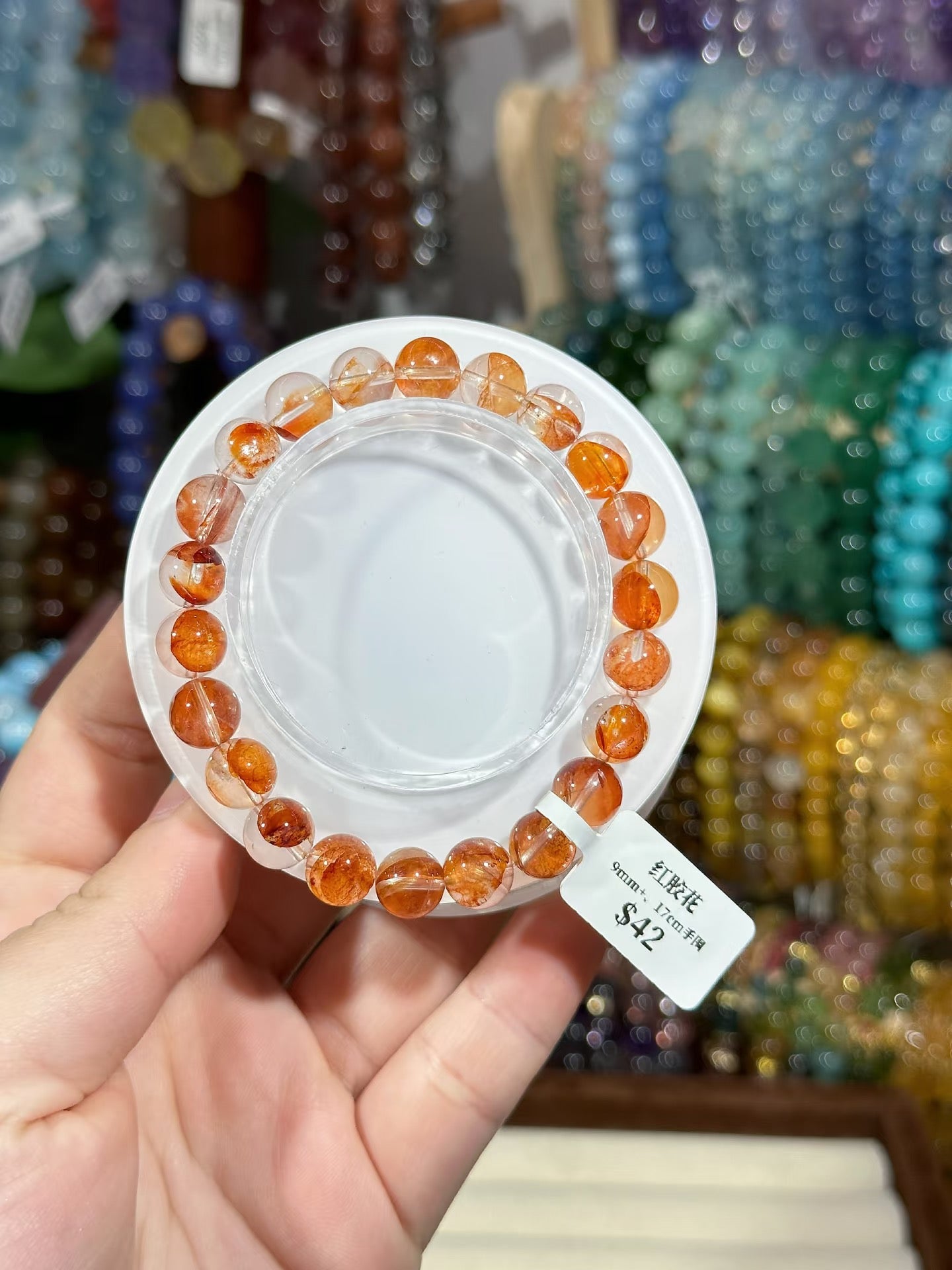 Red Gum Flower Crystal 9mm+