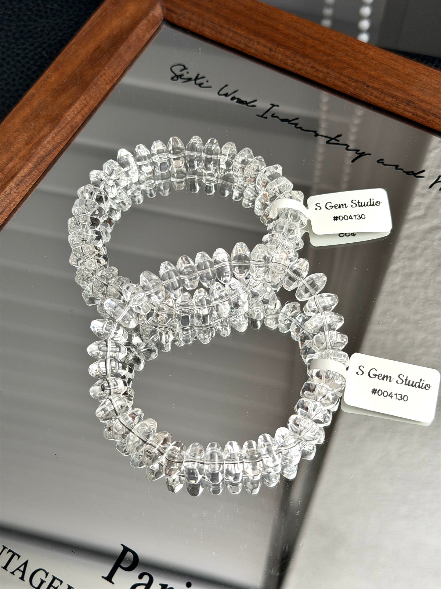 净体六角算盘白水晶