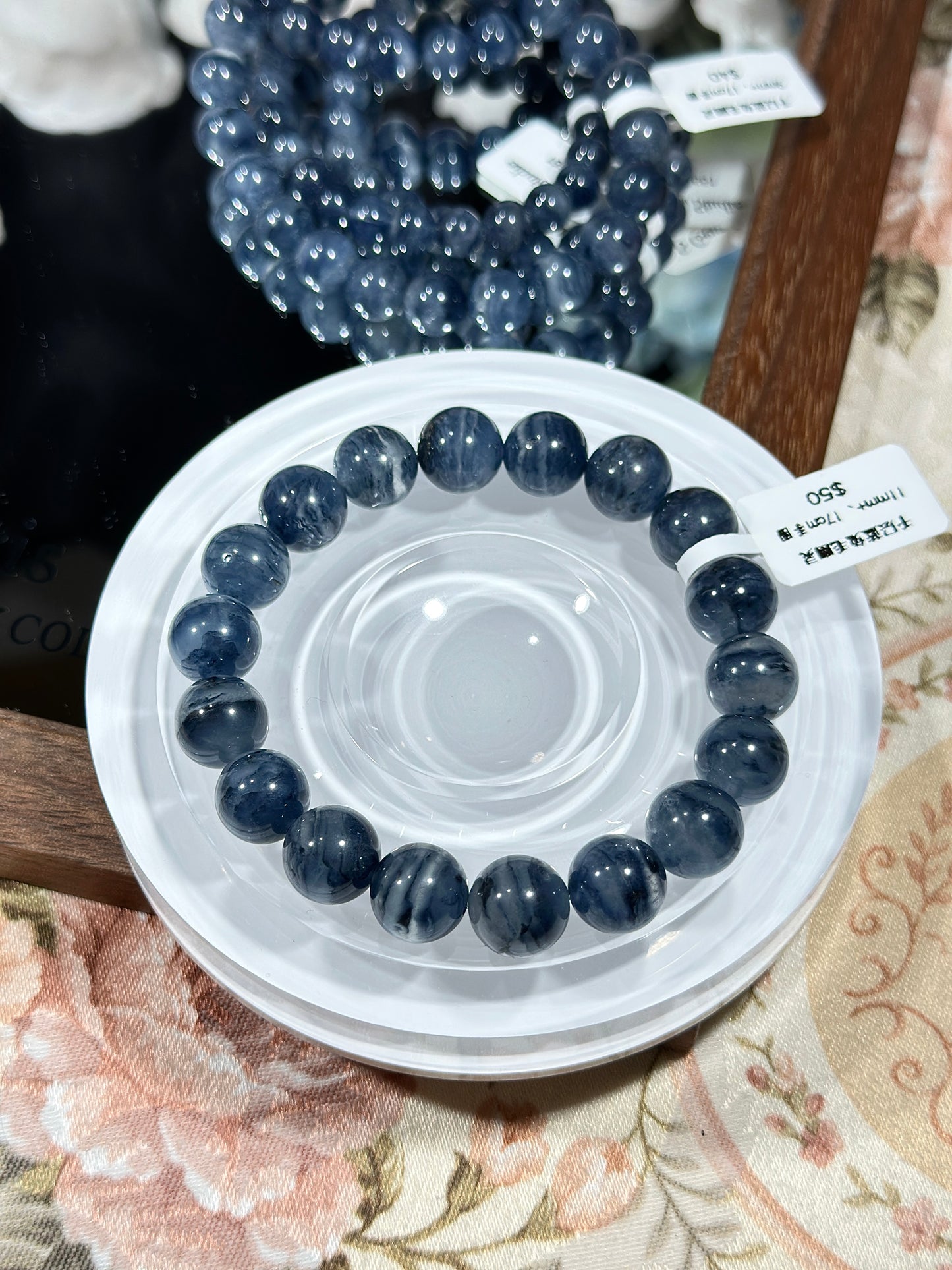 Dark blue melaleuca blue rabbit fur ghost