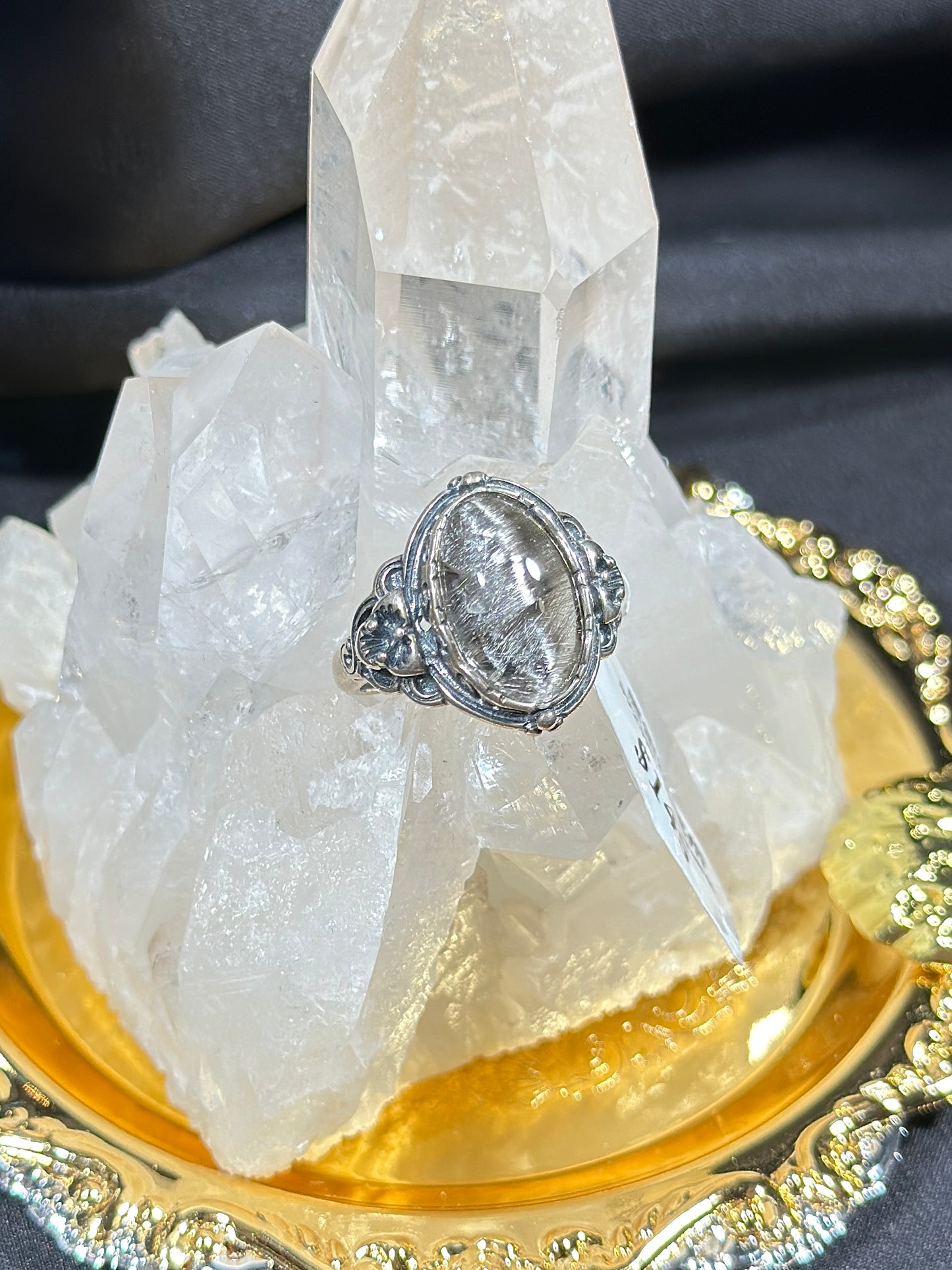 Black Silver Titanium S925 Silver Ring