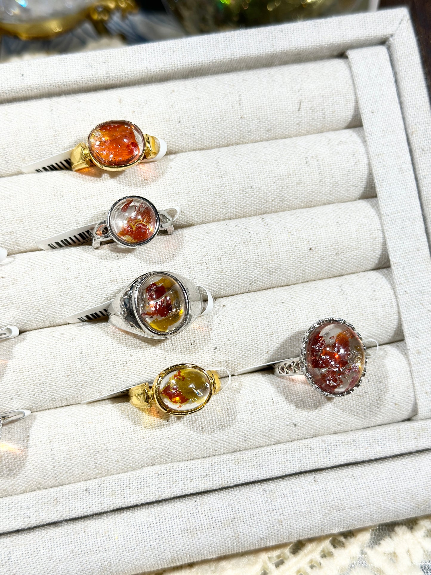 Koi Carp Rubber Flower Ring S925 Silver