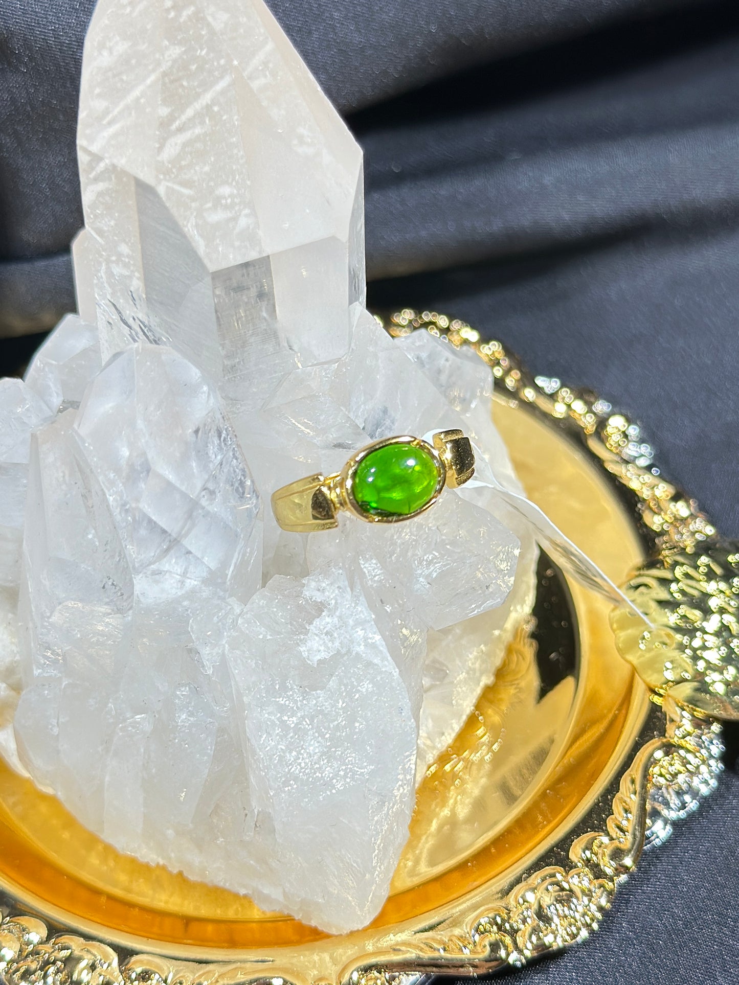 Diopside S925 silver ring