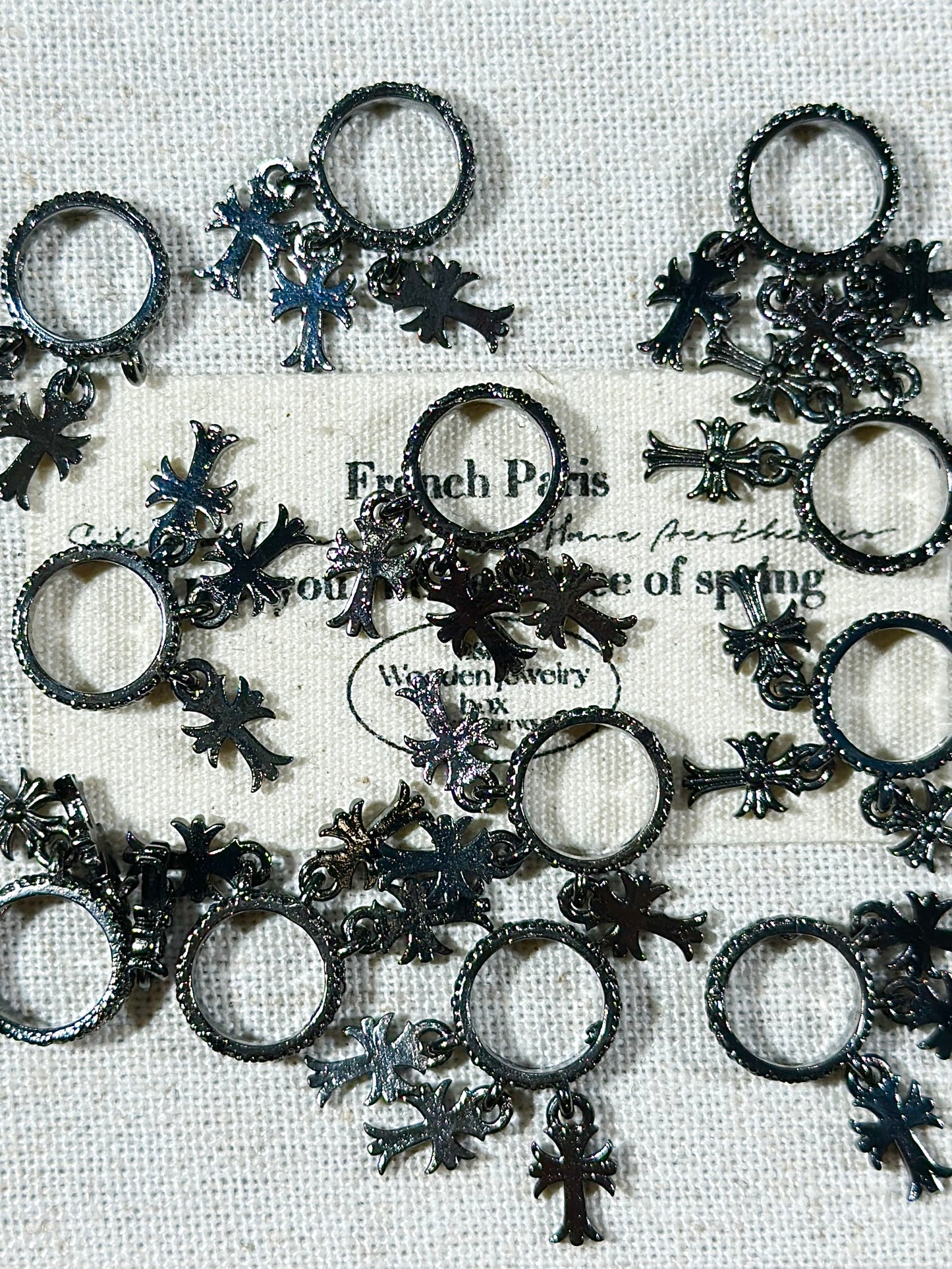 Gun black 10mm + cross spacer bead ring