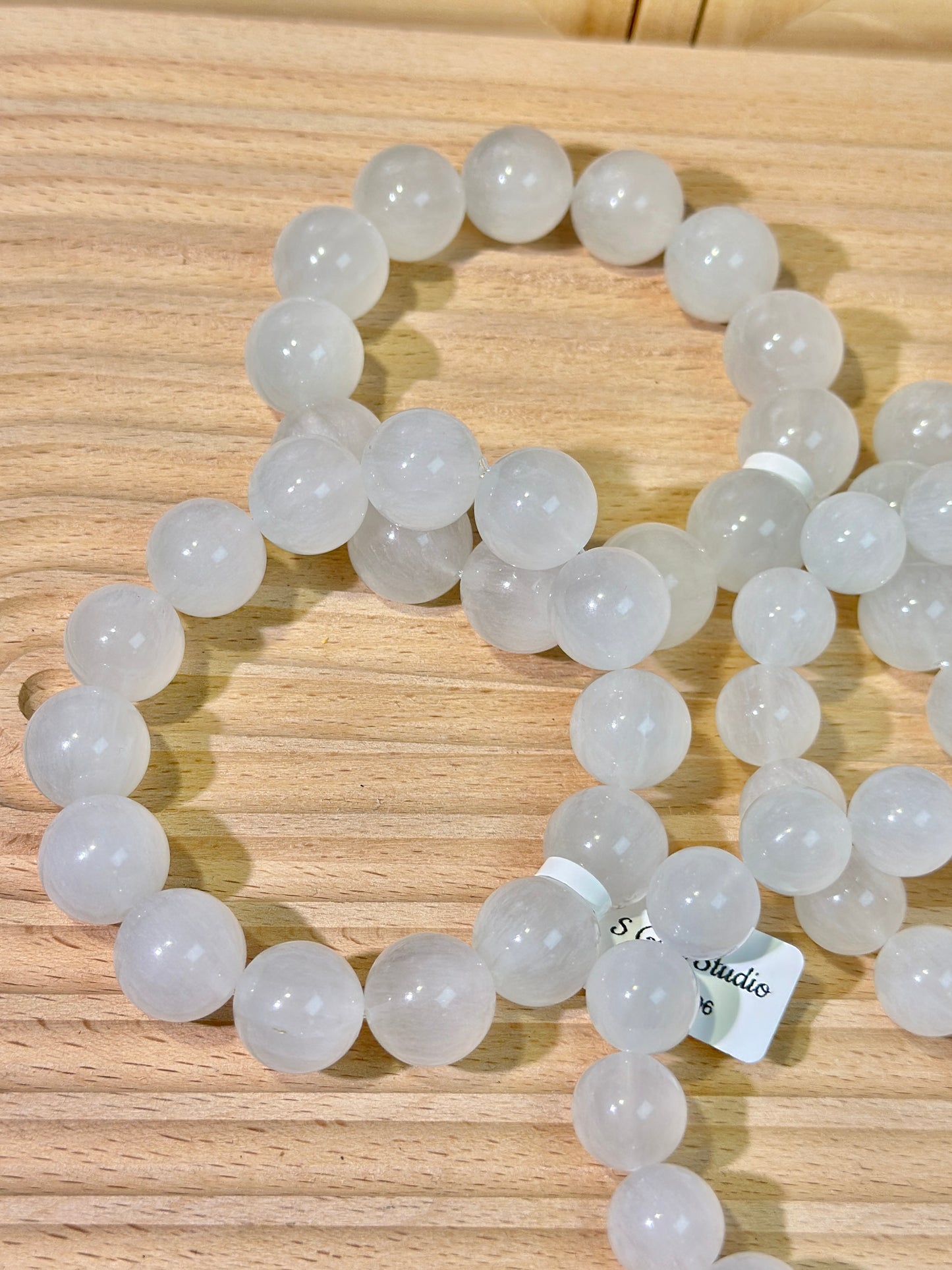 Brushed white fluorite