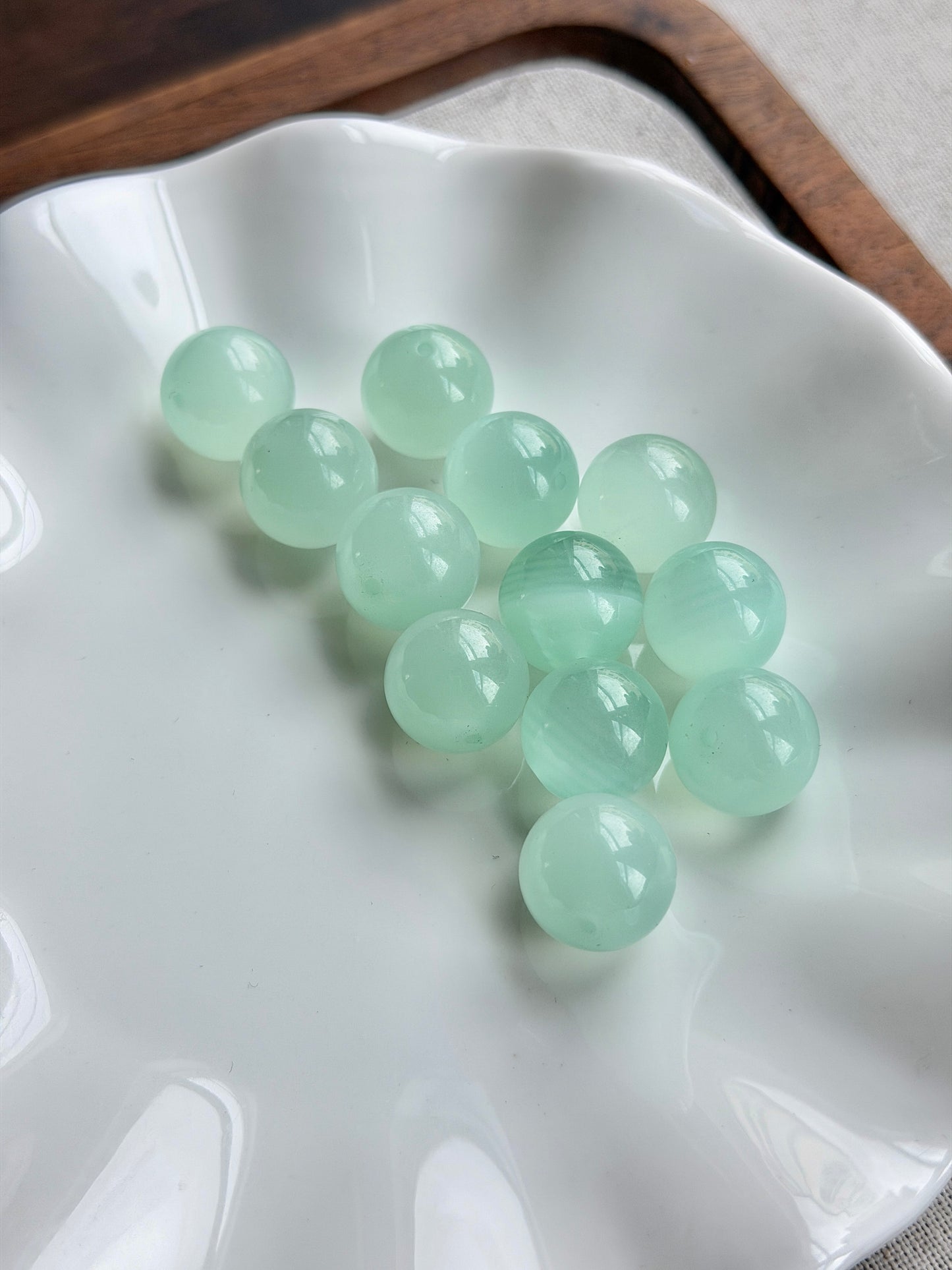 蒂芙尼蓝绿纹石单珠 14mm+