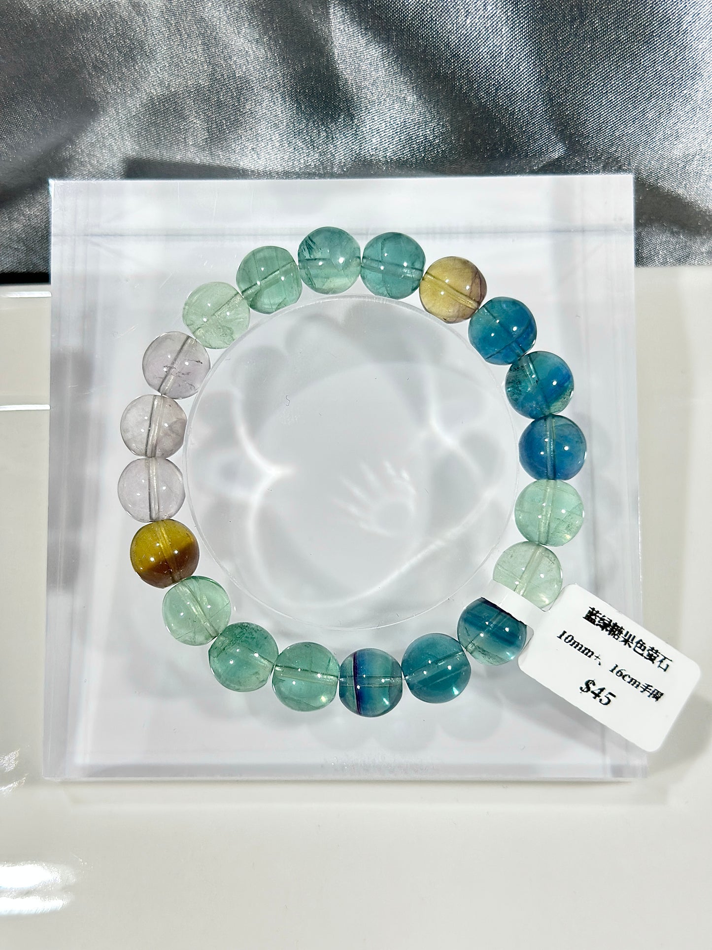 Blue-green candy-colored fluorite