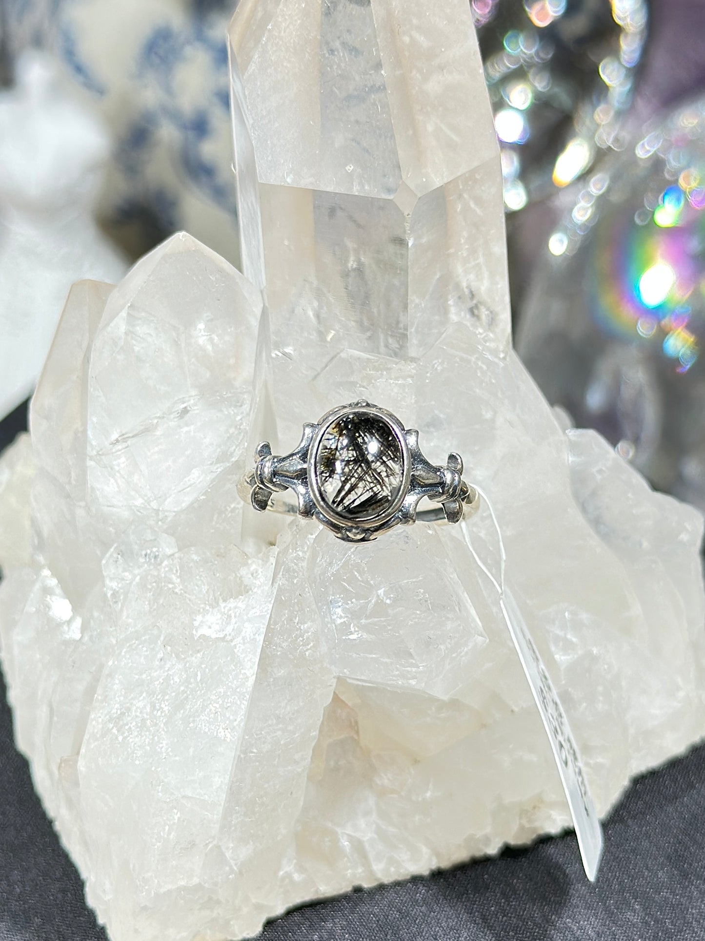 黑发晶S925银戒指