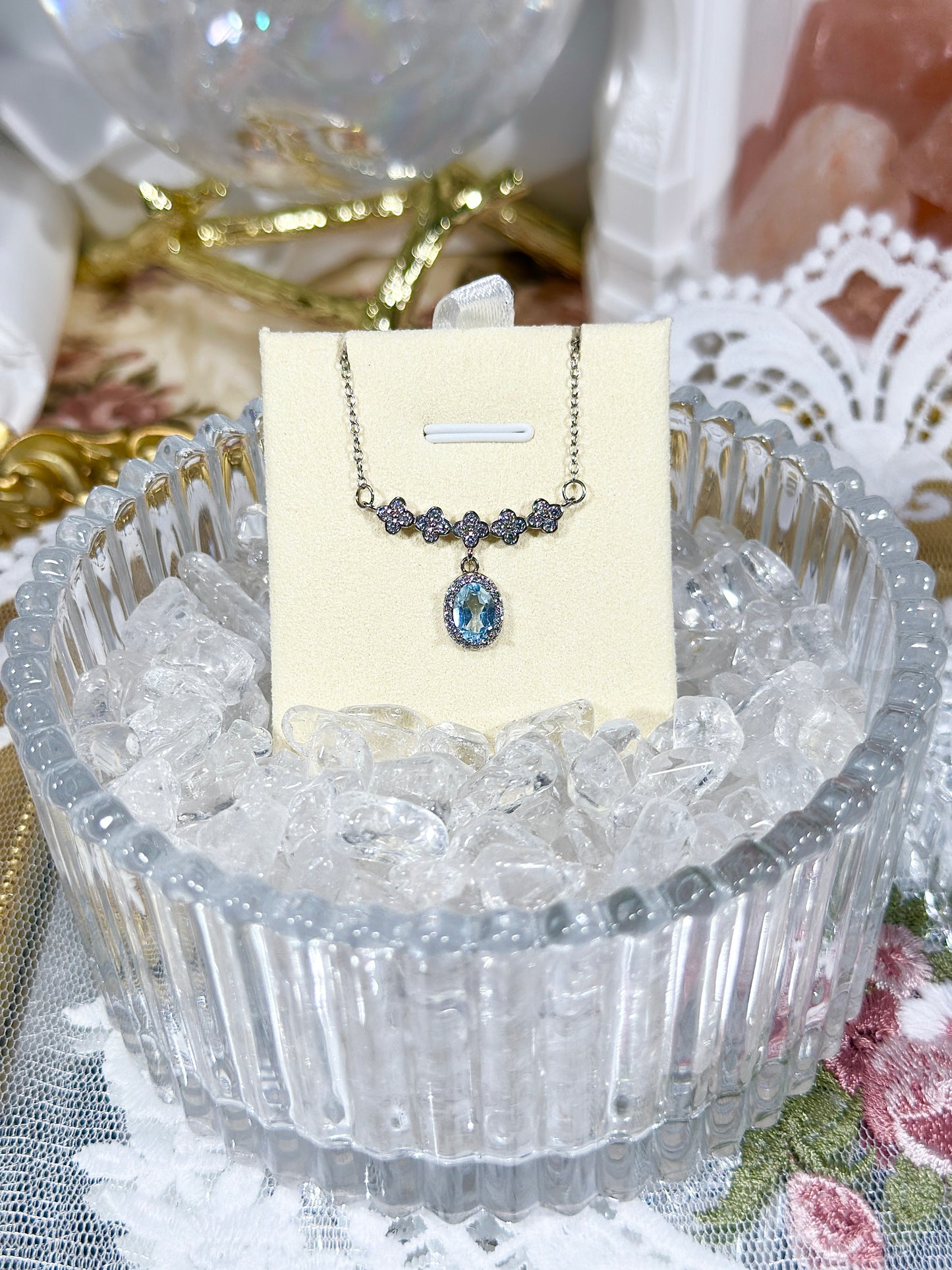 Aquamarine necklace S925 silver