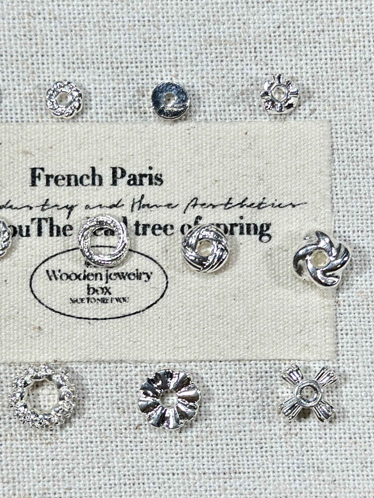 Bright silver spacer accessories