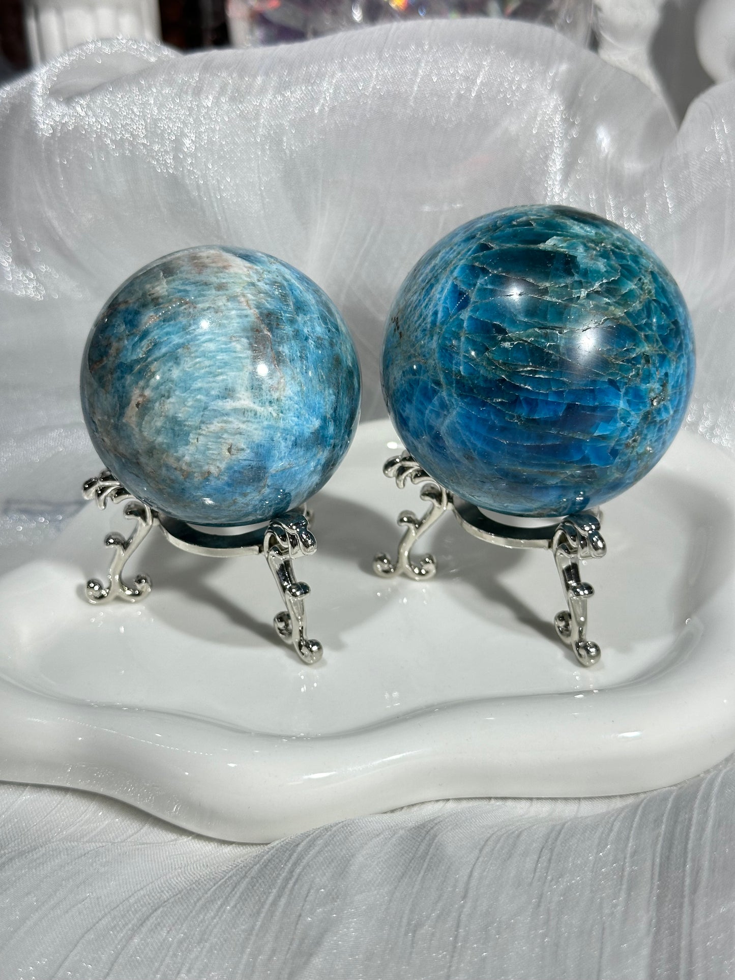 Blue Apatite Crystal Ball