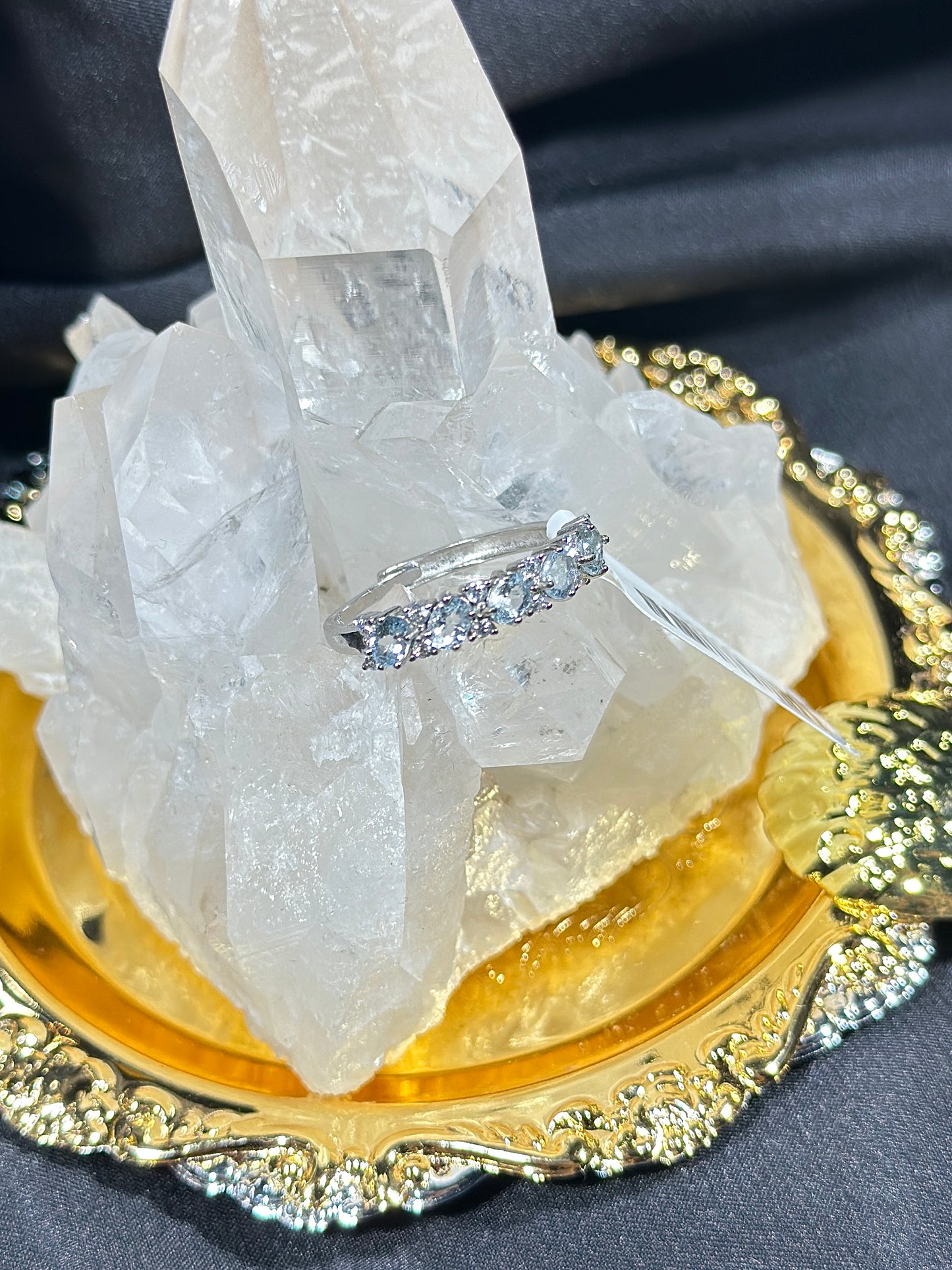 Aquamarine S925 silver ring-2