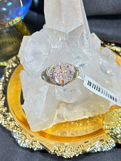 Golden Strawberry S925 Silver Ring