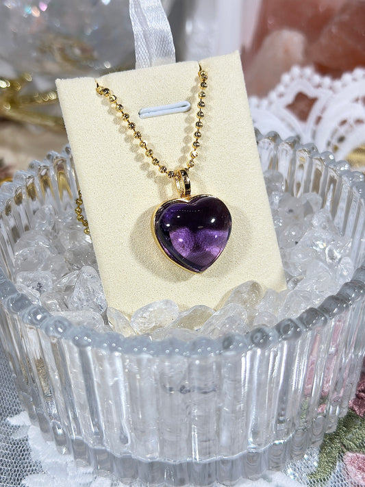 Amethyst Heart Necklace S925 Silver
