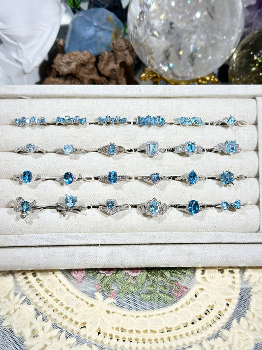 Blue Topaz Ring S925 Silver