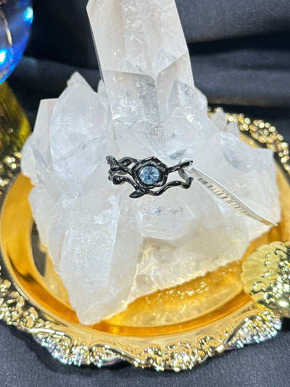 Aquamarine S925 silver ring-2