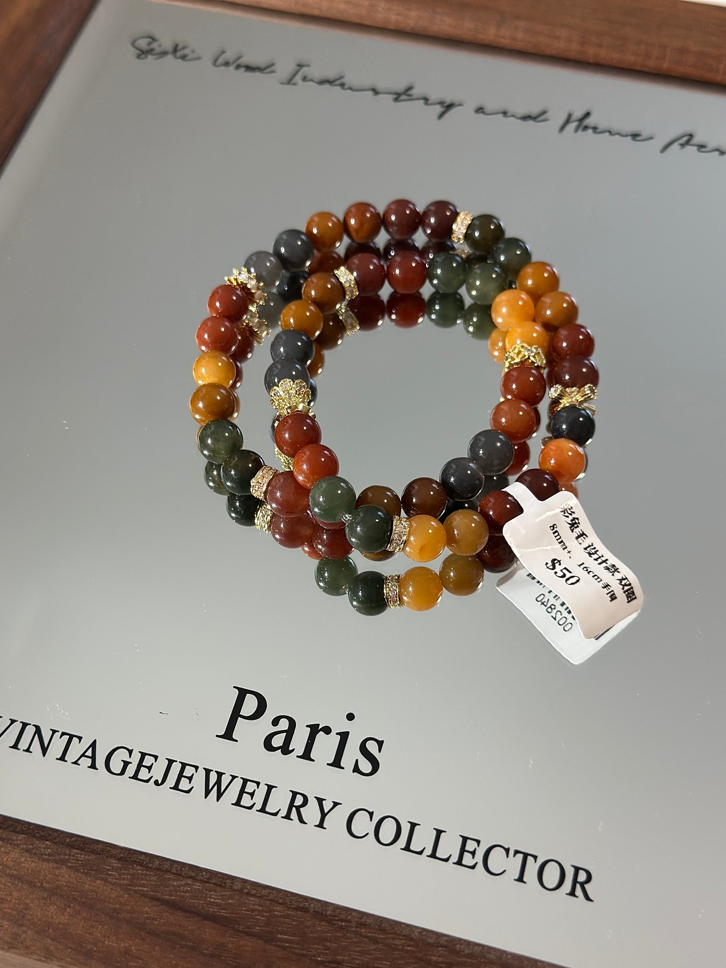 Dunhuang style colorful rabbit fur two circles design