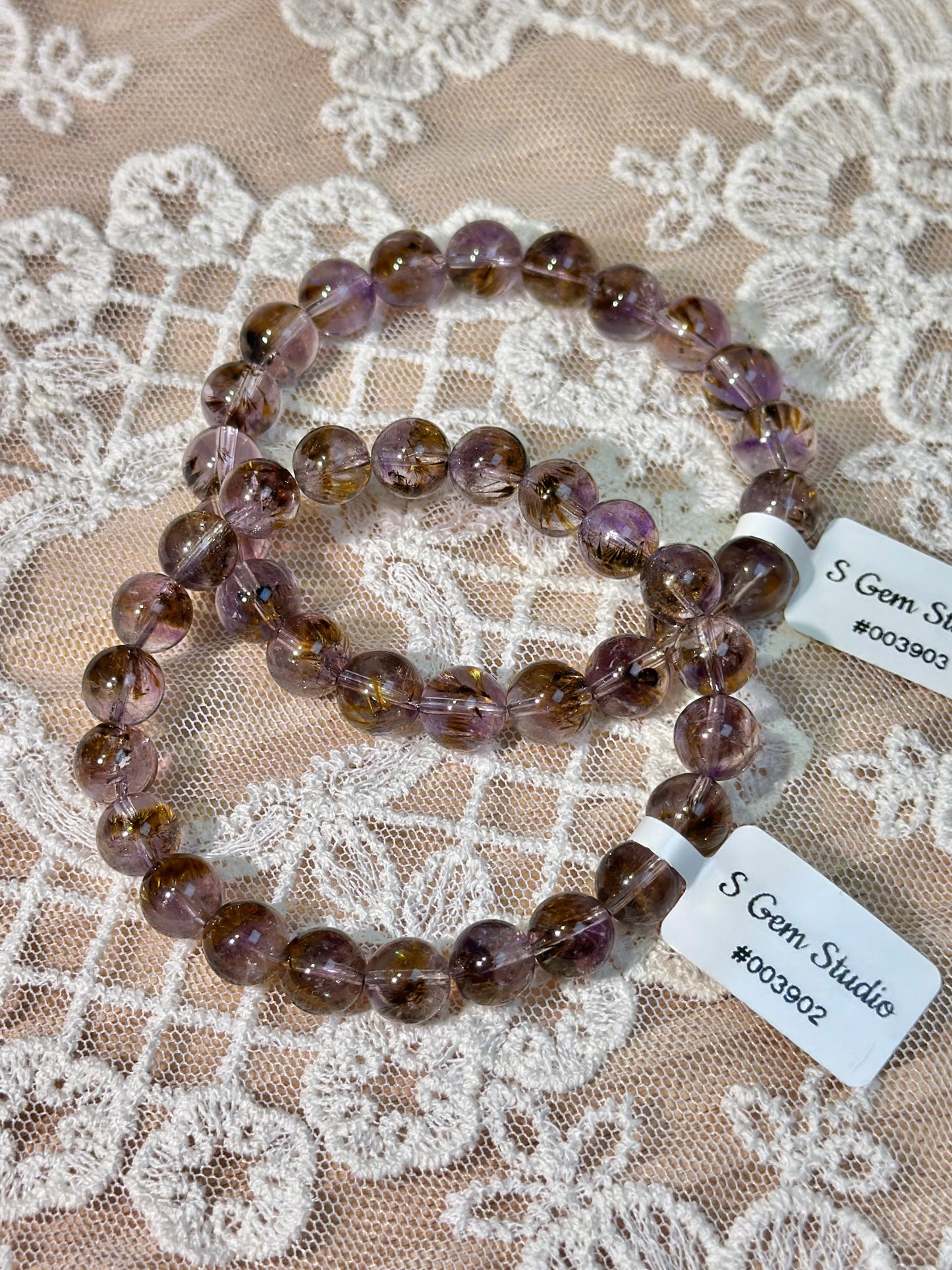 Transparent Feather Purple Titanium Crystal