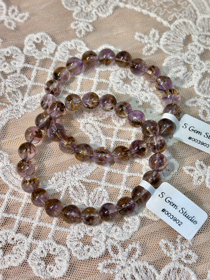 Transparent Feather Purple Titanium Crystal