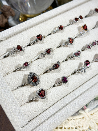 Garnet Ring S925 Silver