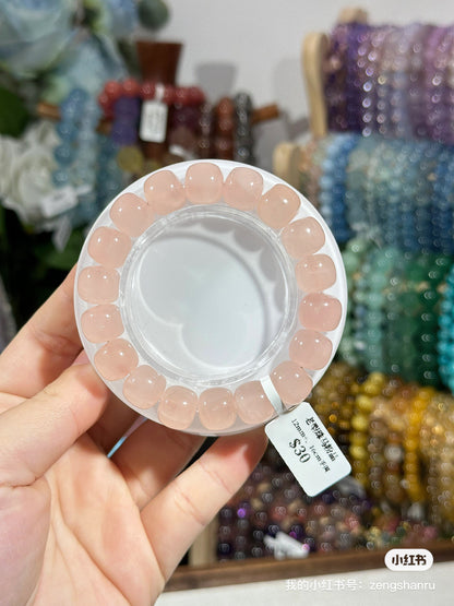 Madagascar rose quartz old-style beads