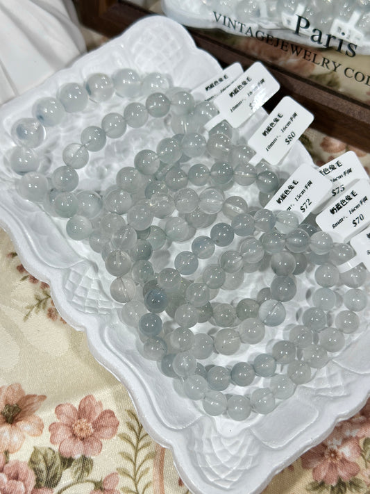 Cream blue rabbit fur