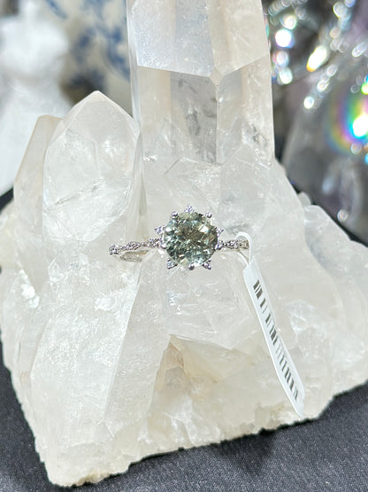 绿水晶S925银戒指