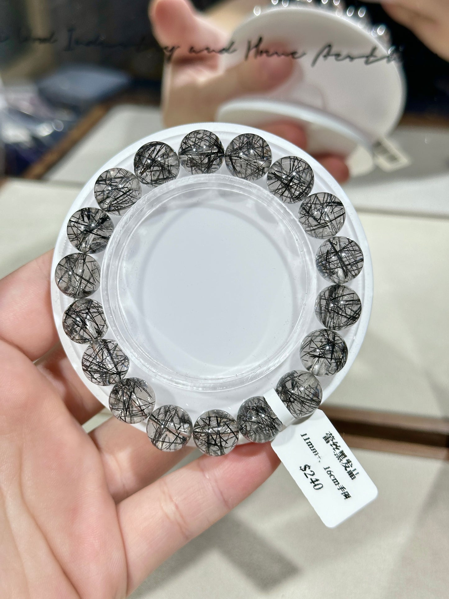 Lace black hair crystal