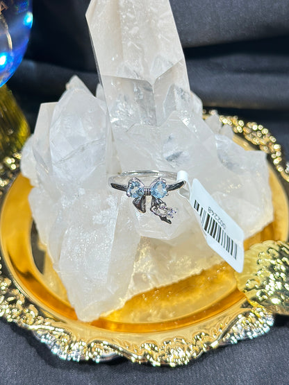 Aquamarine S925 silver ring-2