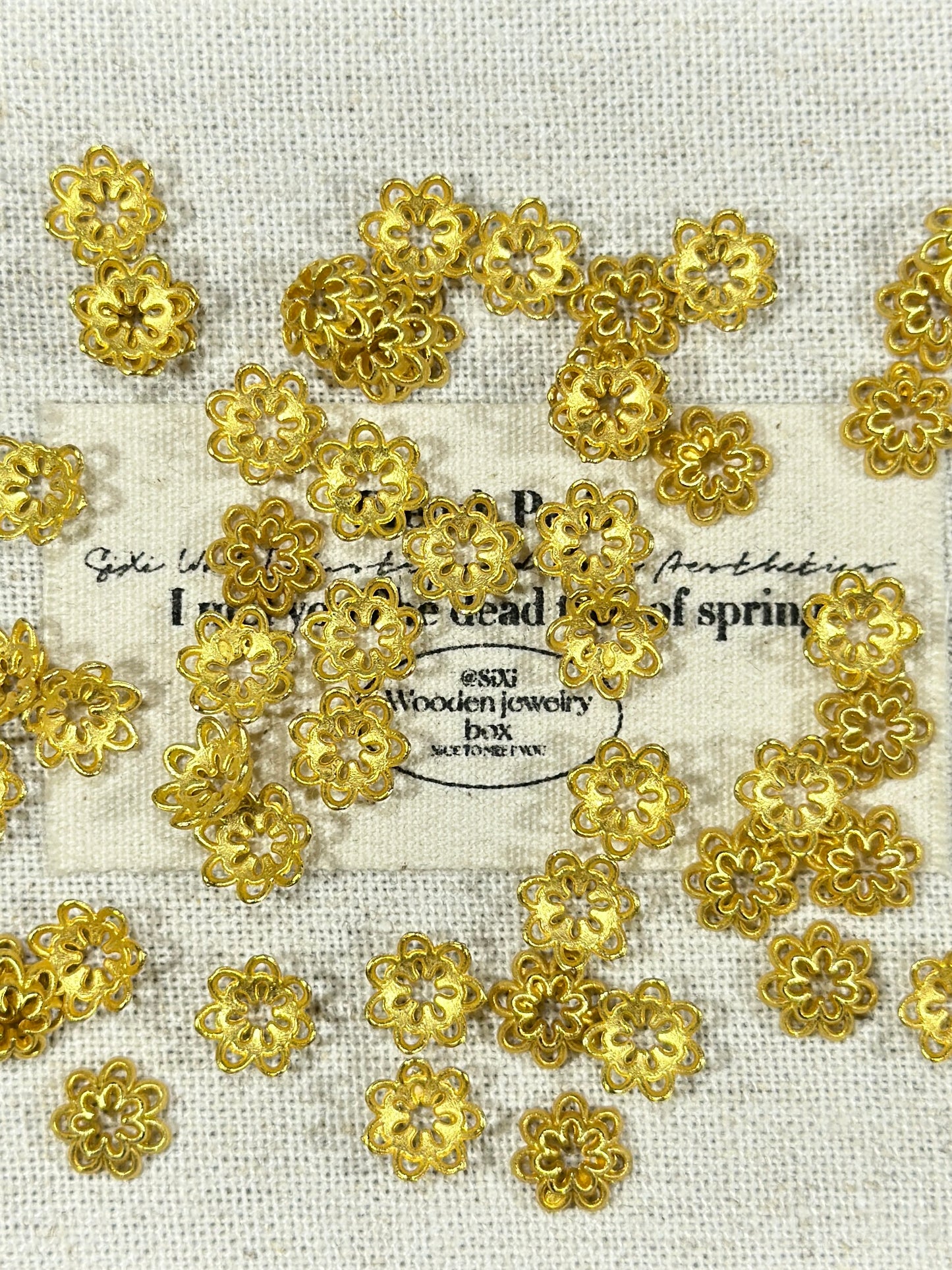 Ancient gold 7mm + receptacle