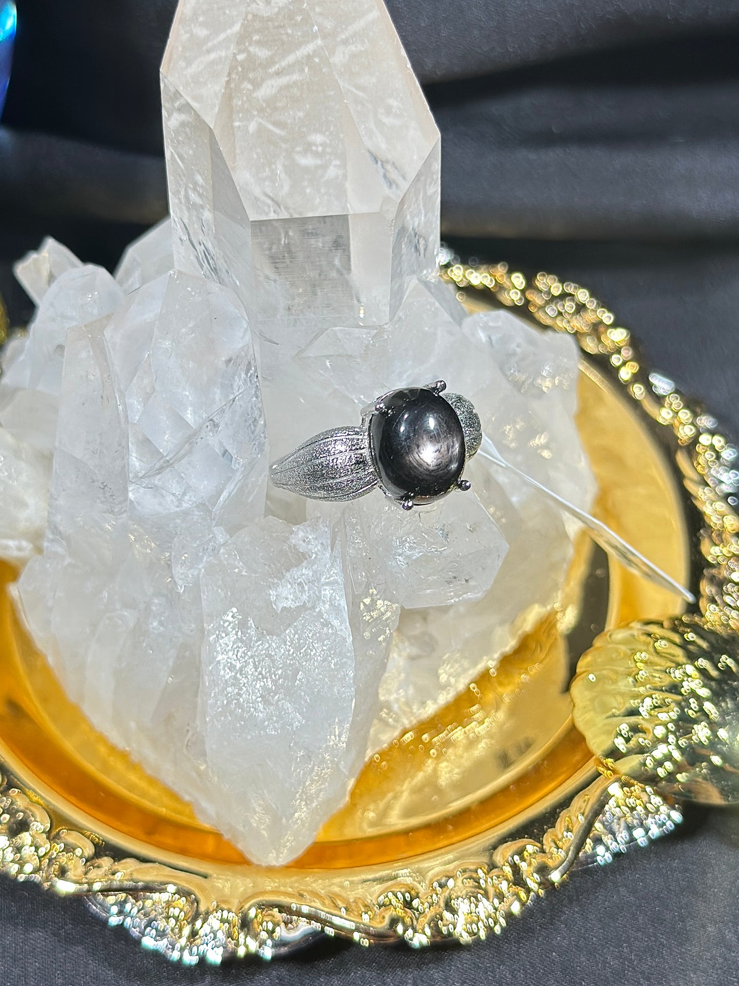 Gold Luck Stone S925 Silver Ring-2