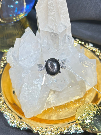 Gold Luck Stone S925 Silver Ring-2