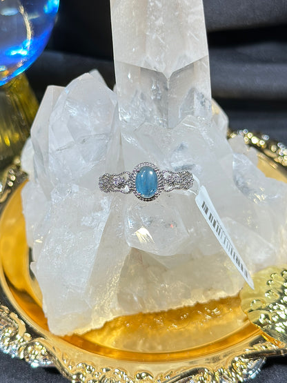 Blue Phosphorus S925 Silver Ring