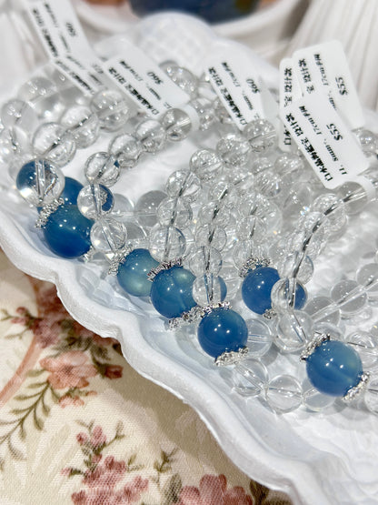 White crystal aquamarine design