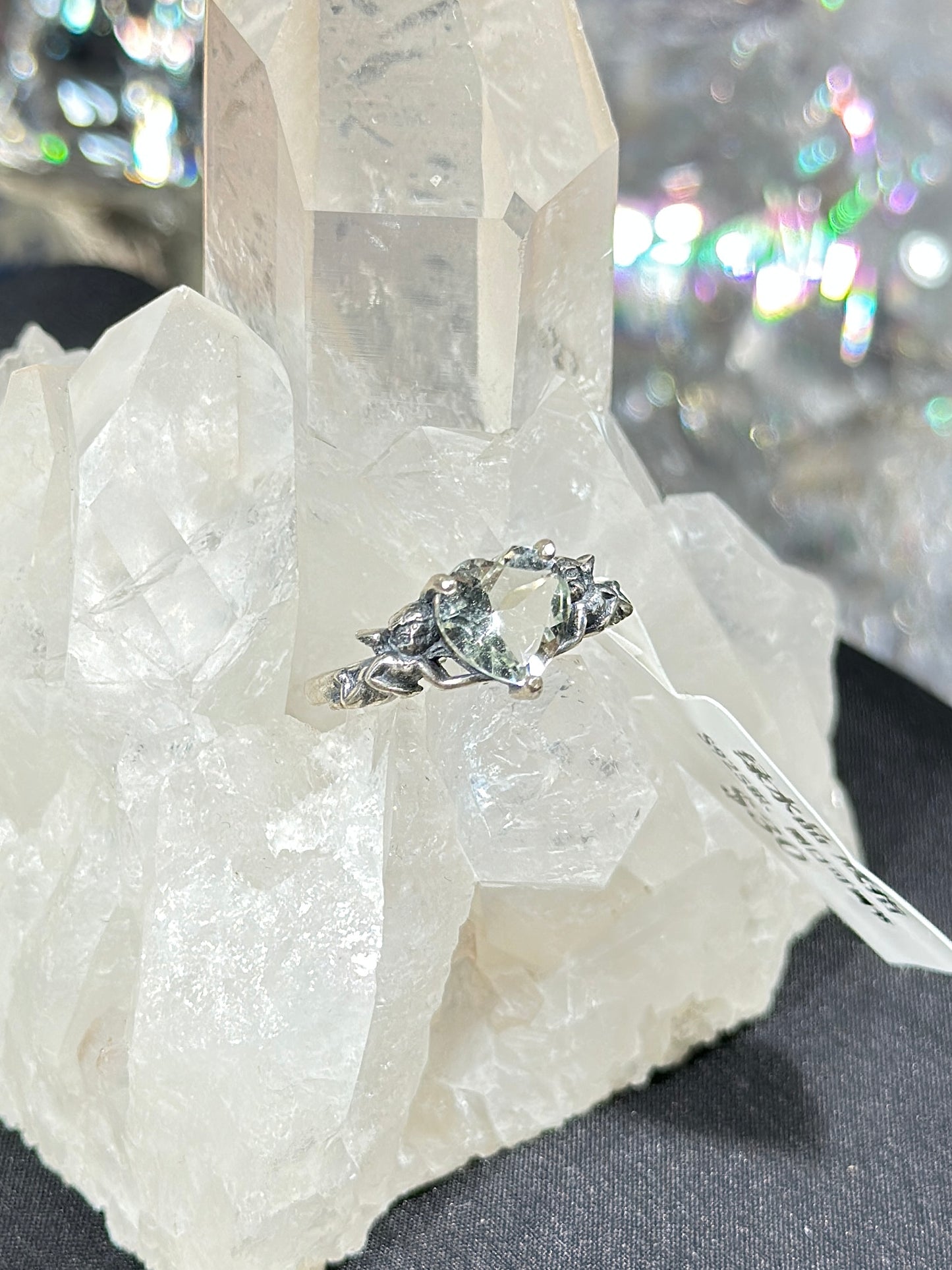 绿水晶S925银戒指