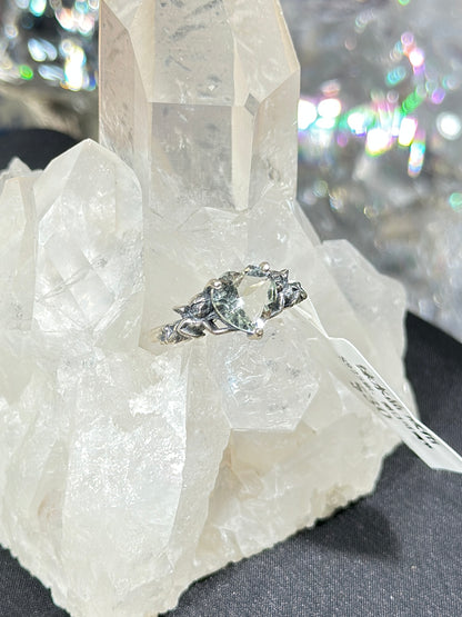 绿水晶S925银戒指