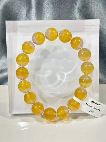 Maple Leaf Yellow Fluorite Crystal