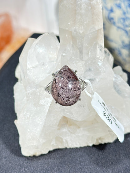 Purple Pink Ghost Crystal S925 Silver Ring