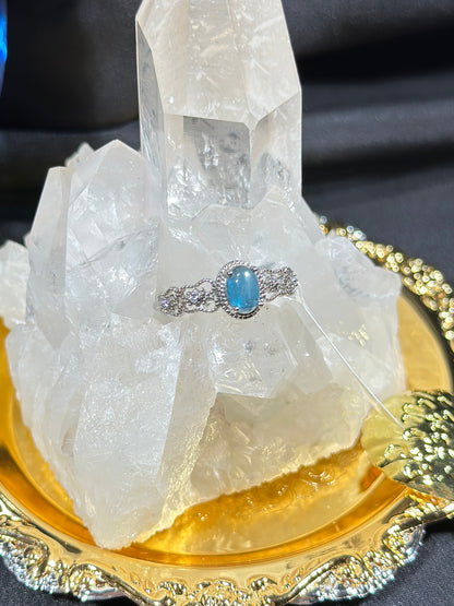 Blue Phosphorus S925 Silver Ring