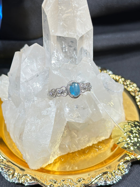 Blue Phosphorus S925 Silver Ring