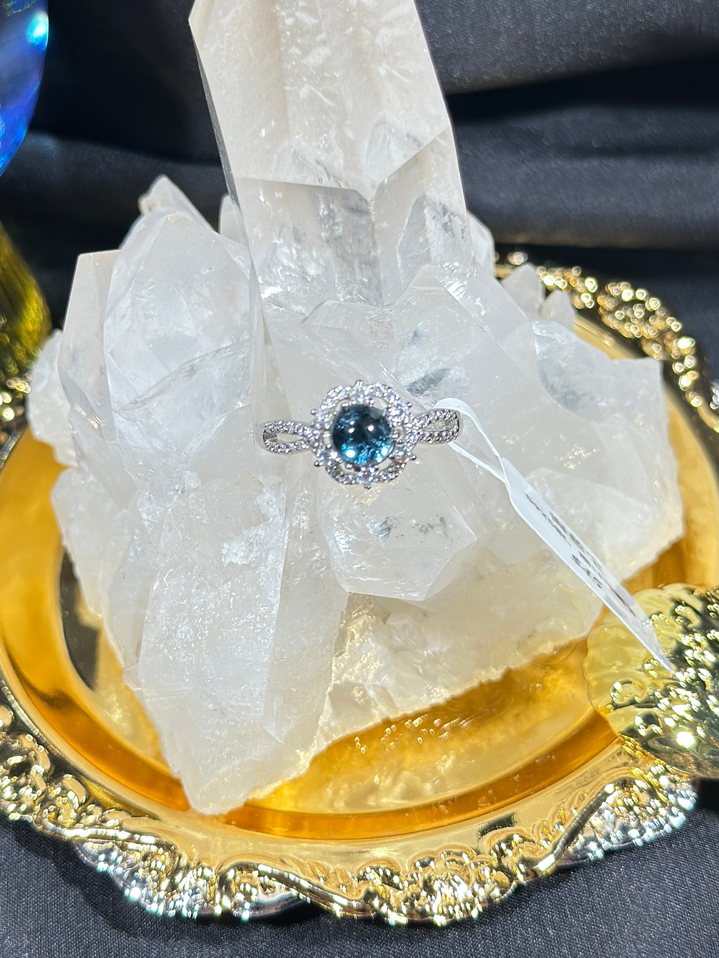 Aquamarine S925 silver ring-3