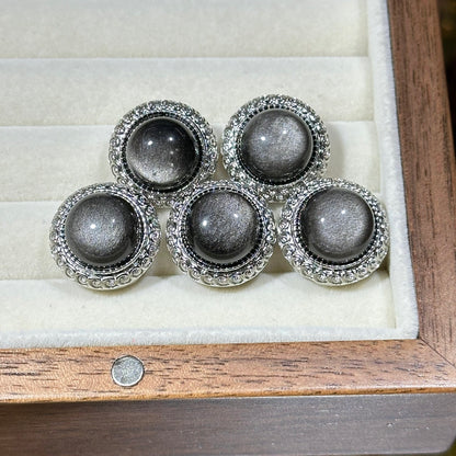 Silver Obsidian Round Rotatable Magic Box