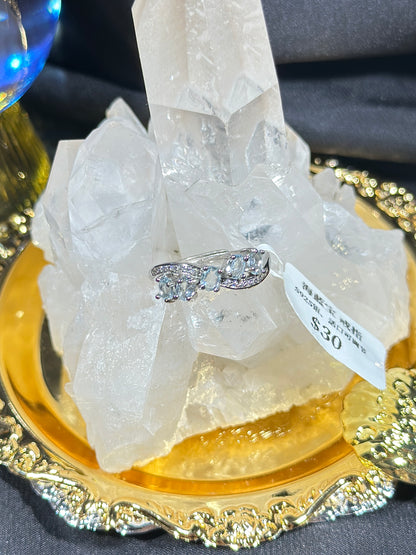 Aquamarine S925 silver ring-1