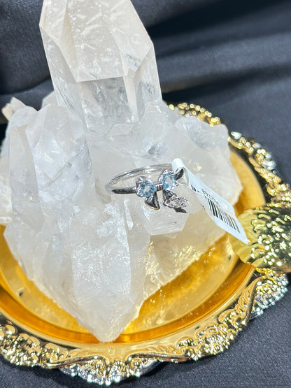 Aquamarine S925 silver ring-2